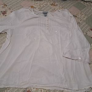 Liz and Me for Catherine's size 4x 30/32 gauze cream blouse with sequin details